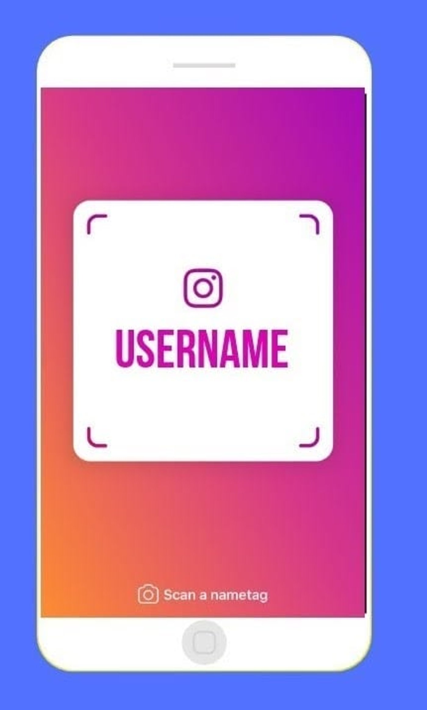 Móvil blanco abierto en la pantalla de instagram