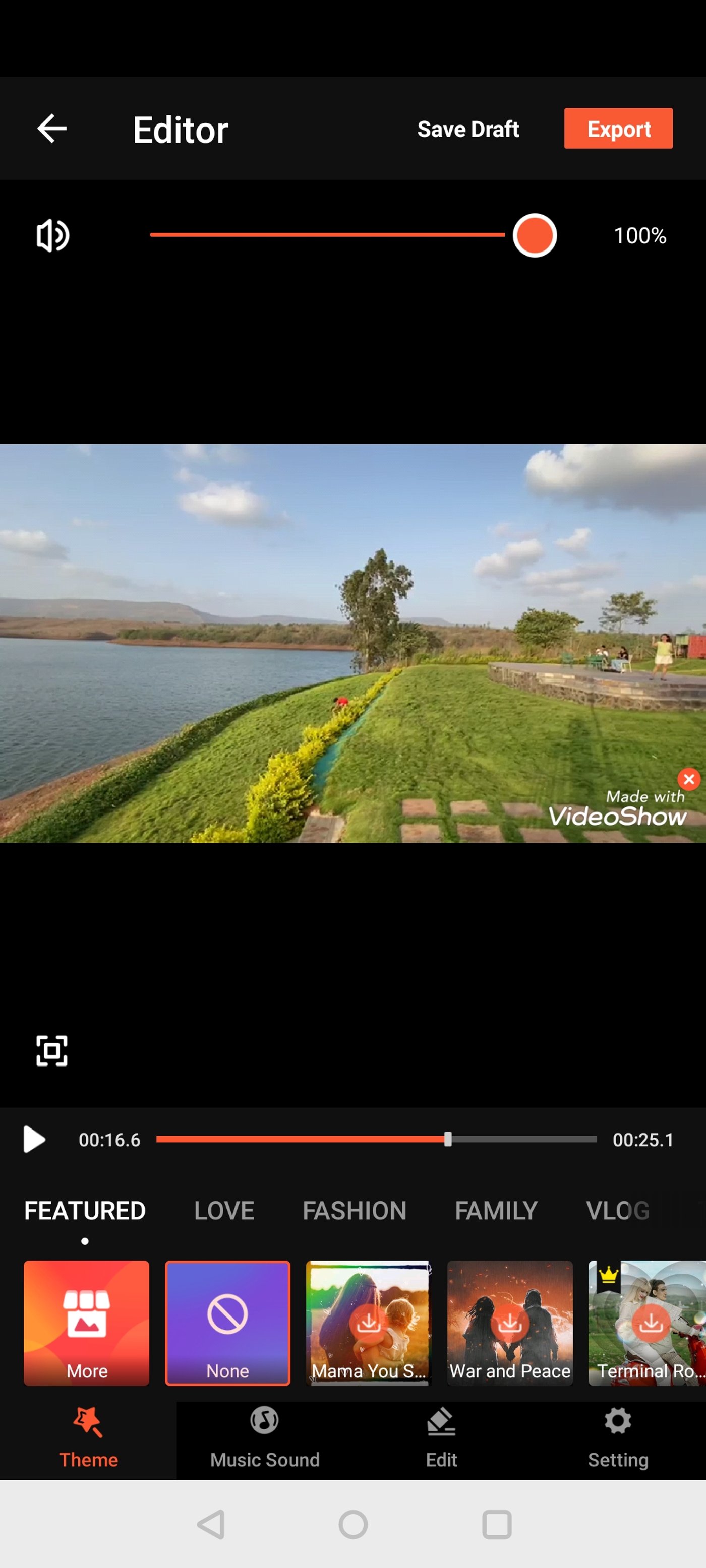 VideoShow video editing dashboard