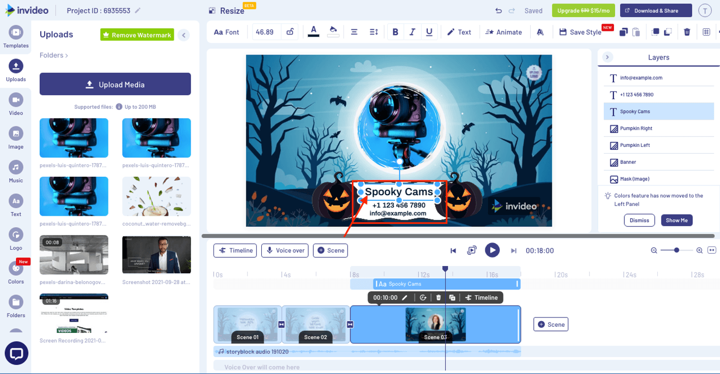 Create Halloween Sale Facebook Cover Video_Step 3