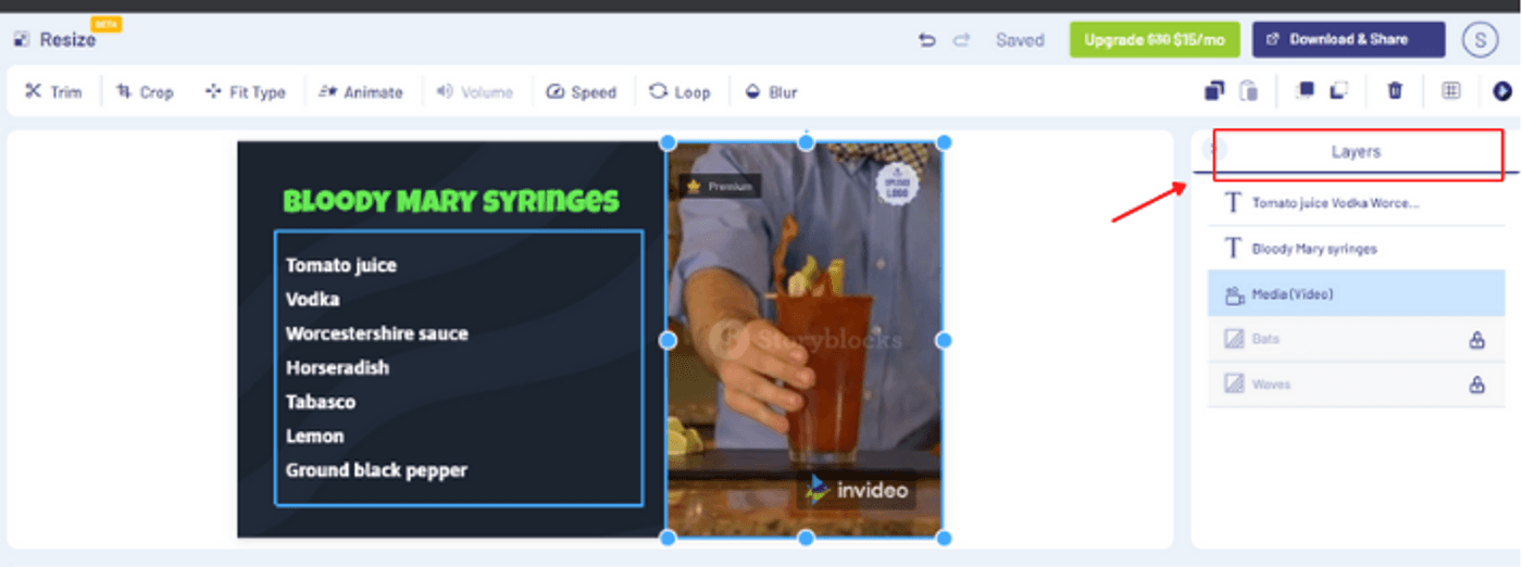 Create Halloween recipe video using InVideo - step 3