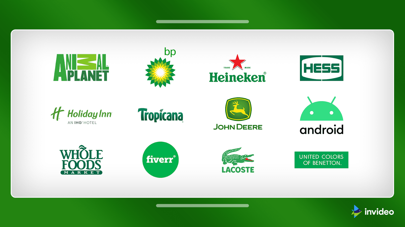 Ejemplos de marcas que utilizan el color verde como dominante en el logotipo 