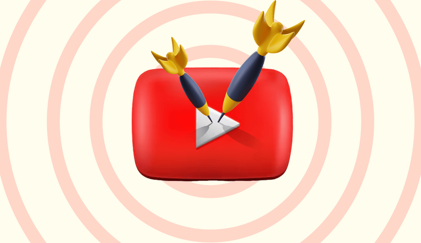 Red YouTube play button targeted by two darts, symbolizing precise targeting and content strategy on YouTube.