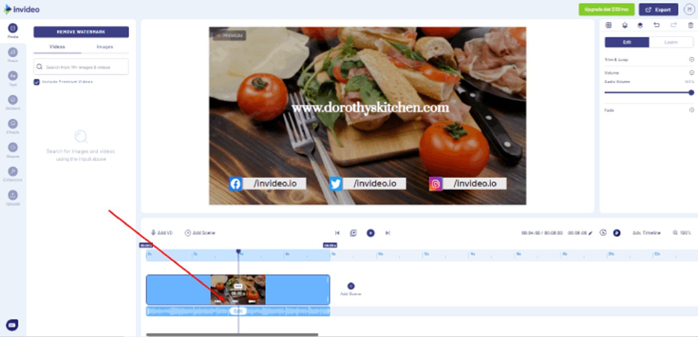 Adicionar e editar músicas da Invideo