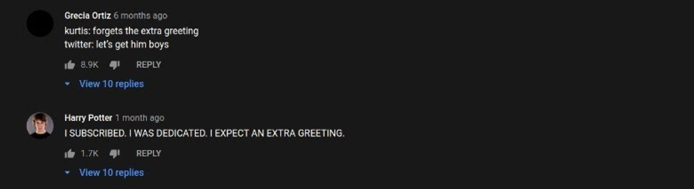 Comentários do Youtube