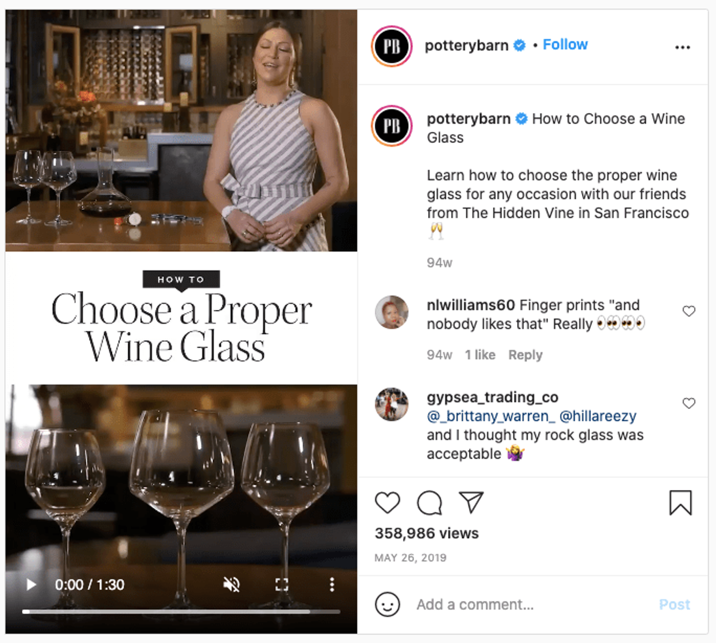 Demonstração de produtos e serviços no IGTV