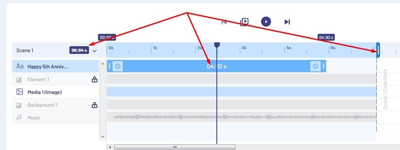 Edição da cena e duração de vídeo da Invideo