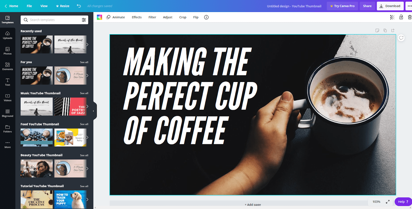 Editor de fotos Canva