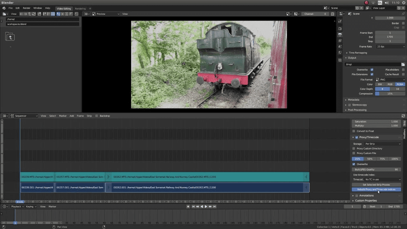 Editor de vídeo Blender