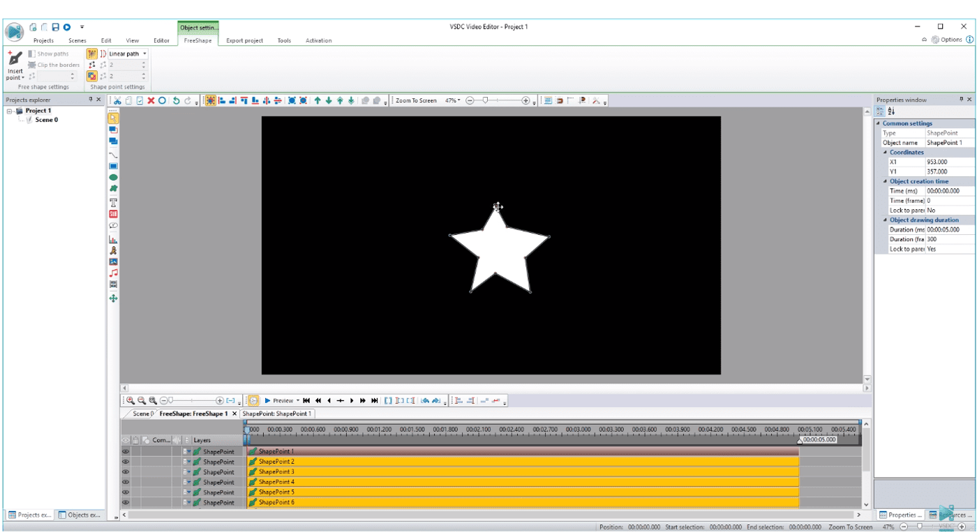 Pantalla del VSDC