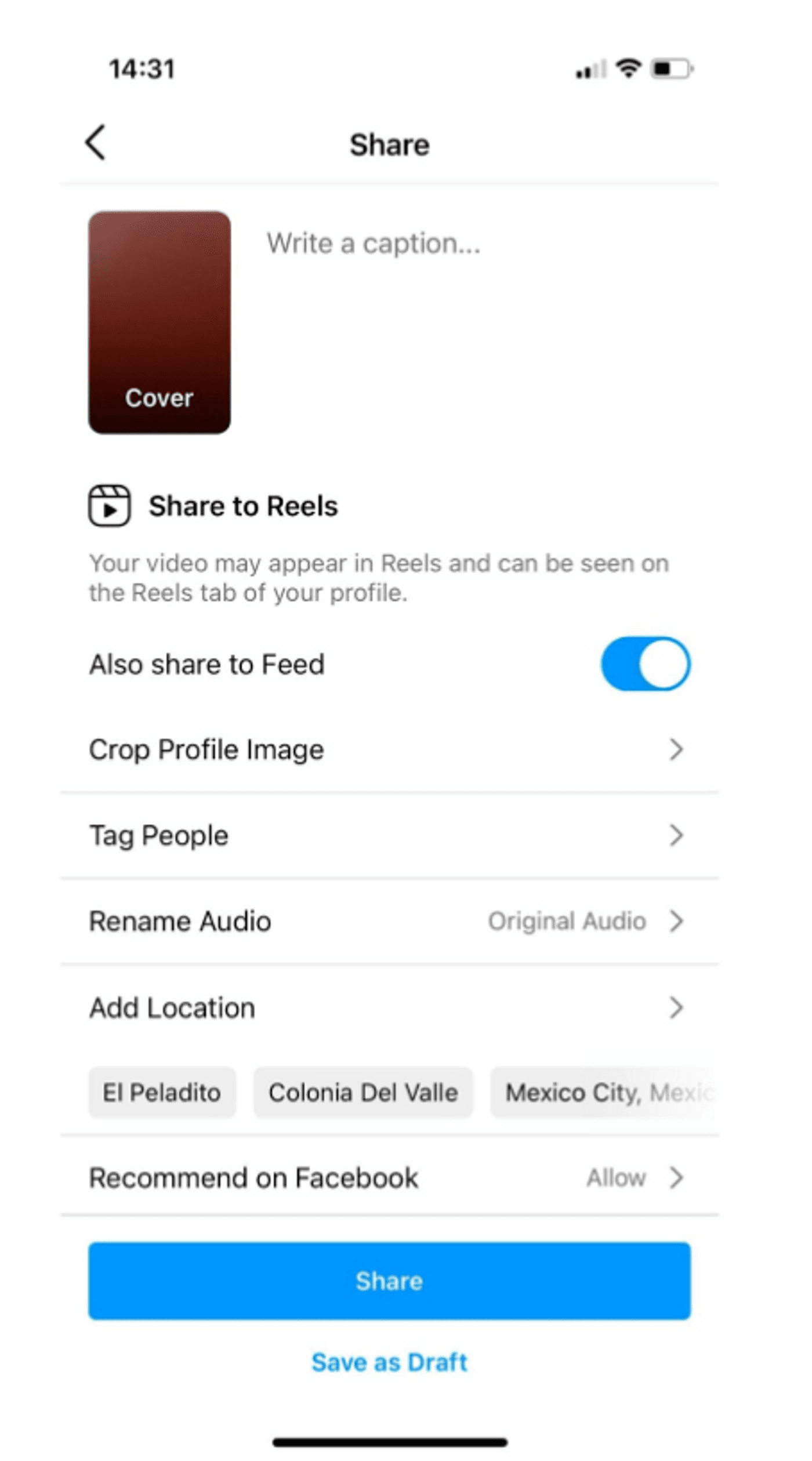 En pocos pasos un instagram reel