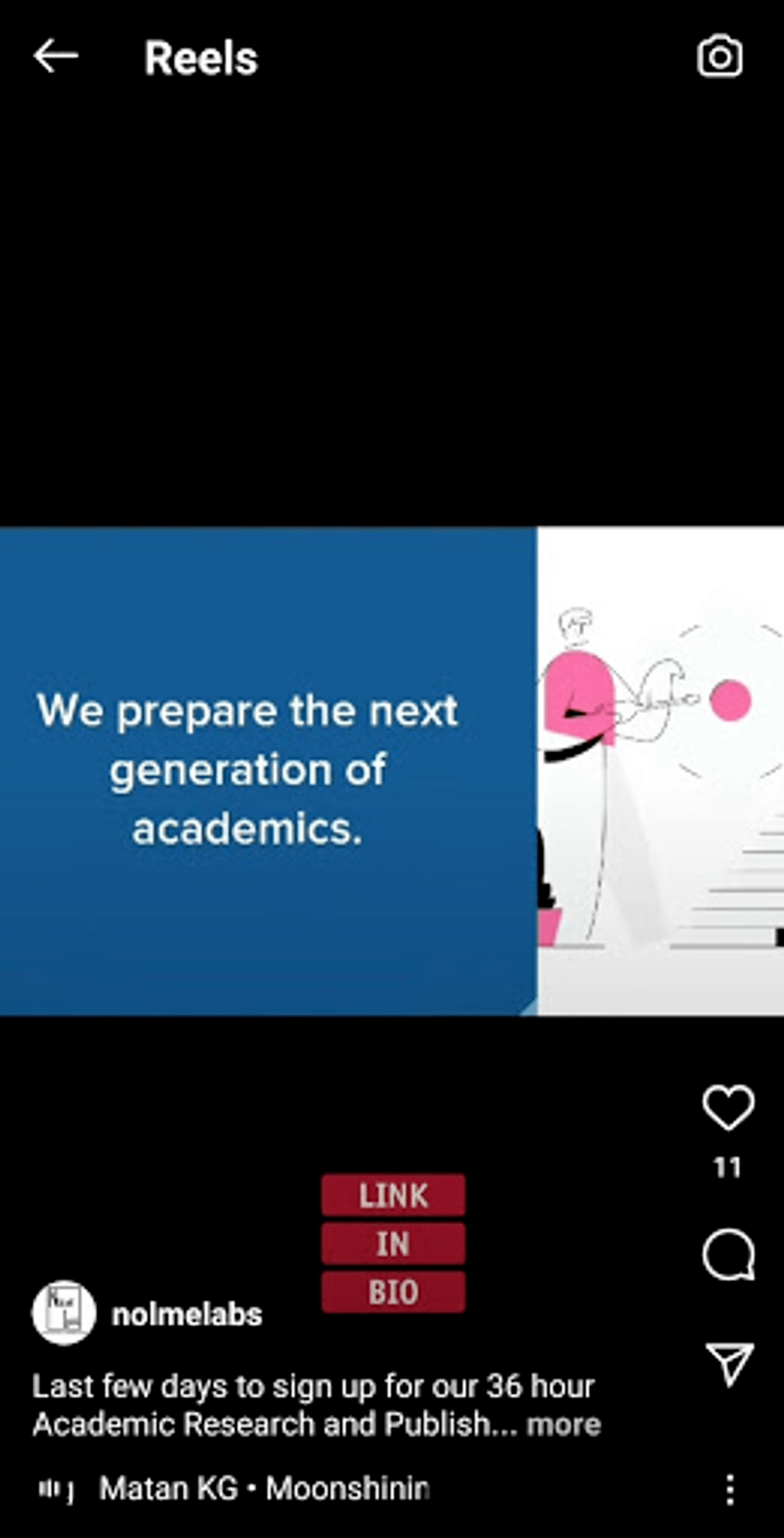 Exemplo de Reels do Instagram