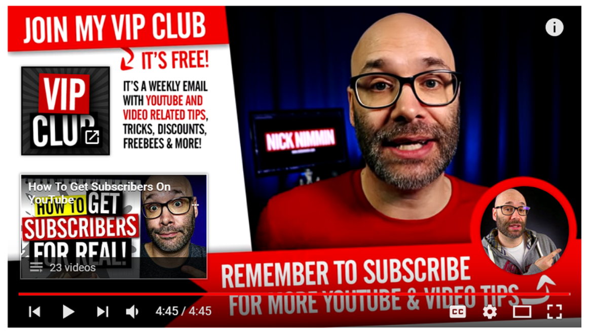 boas práticas para end screens youtube