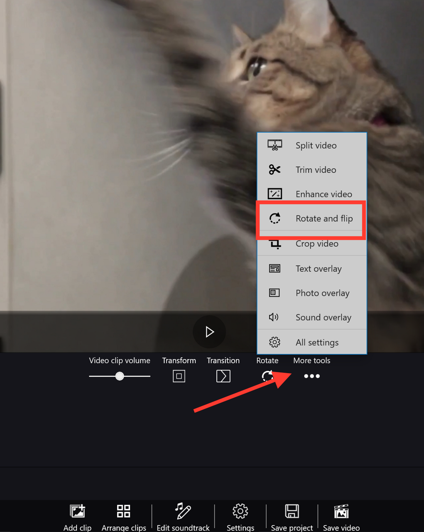How to flip a video on Windows_step 3