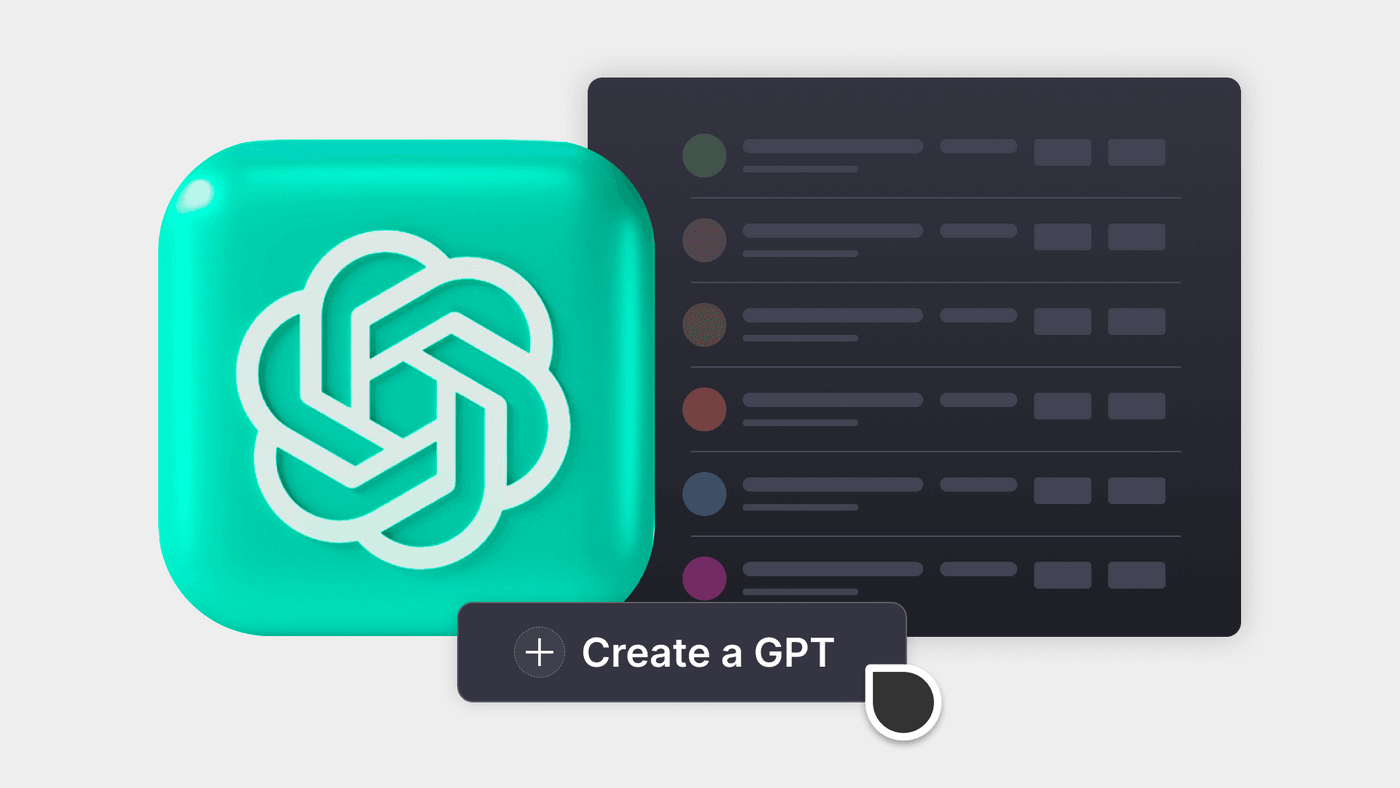 Create a GPT interface with OpenAI logo and tool menu options on a dark background.