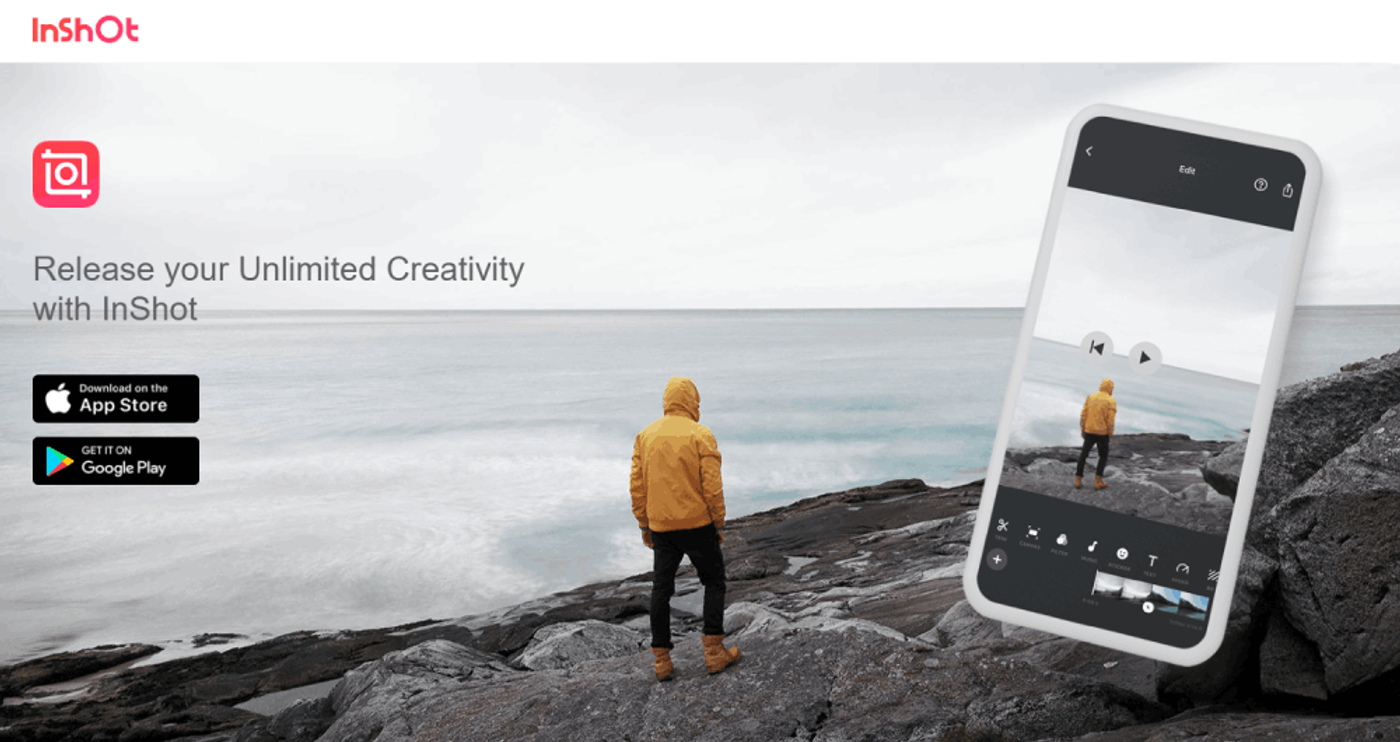 Página de inicio de Inshot