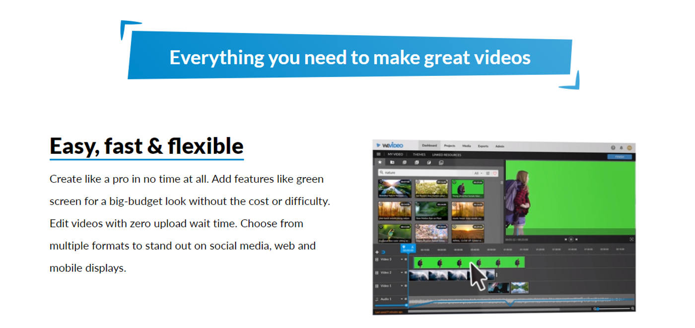Home do site da WeVideo