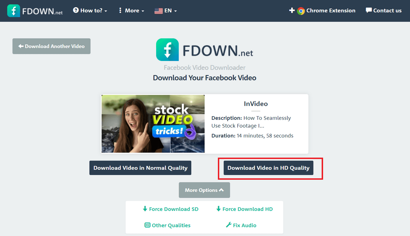 How to download Facebook video on Desktop - step 3