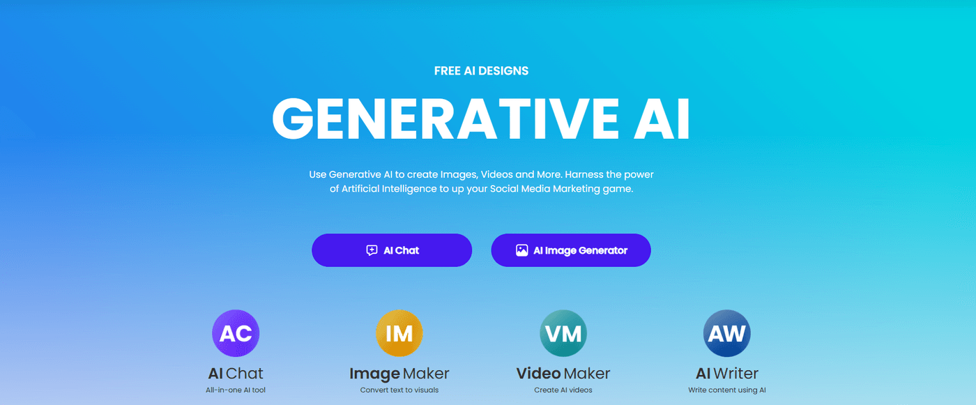 Create images, videos, and more with Generative AI for social media marketing.
