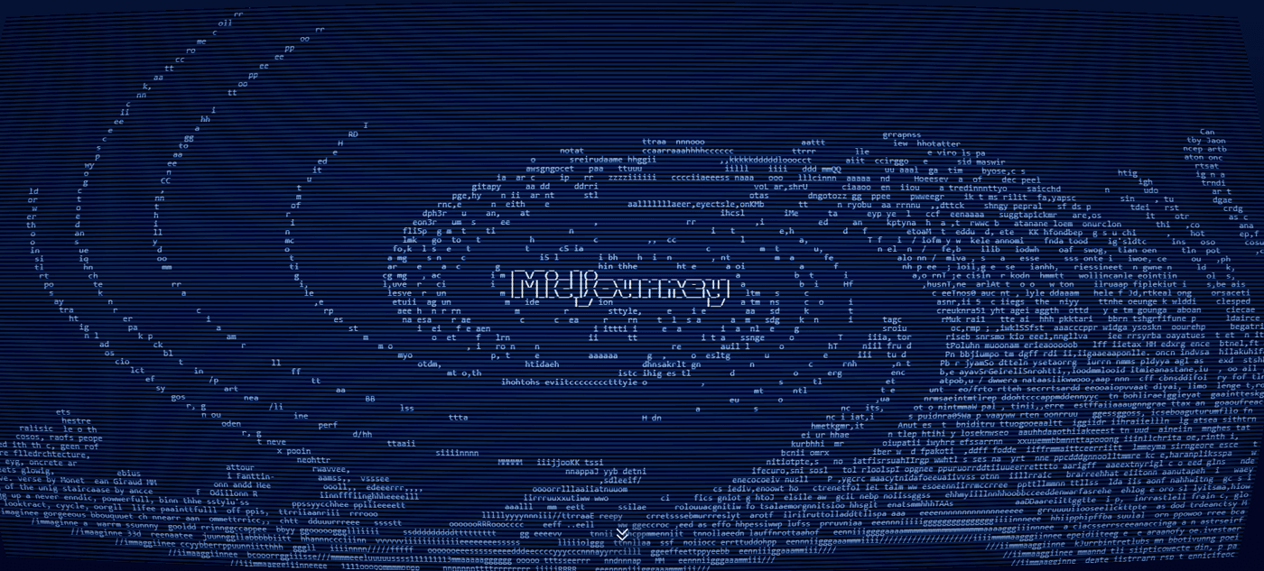 MidJourney in the center, created using text characters on a dark background.
