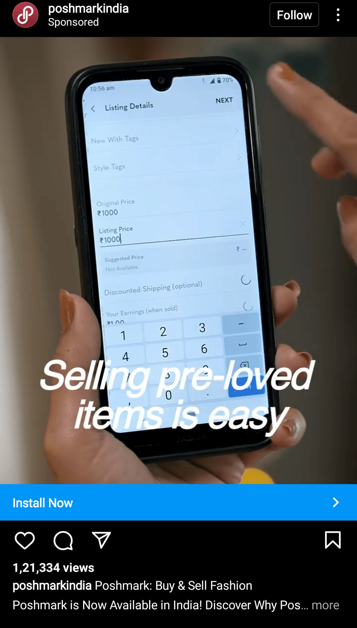 IG Poshmark ad