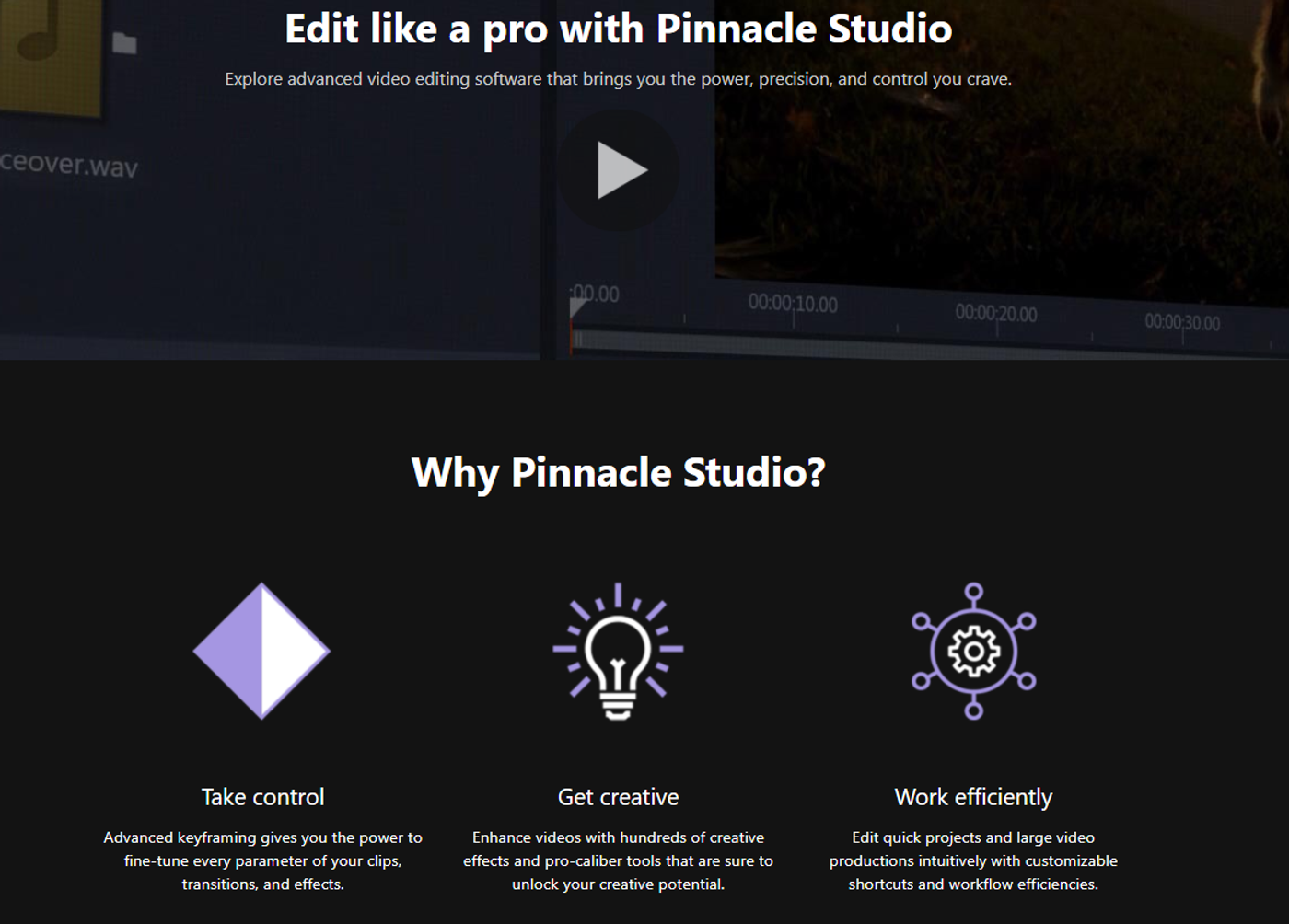 Pinnacle Studio: Editor de vídeo profissional