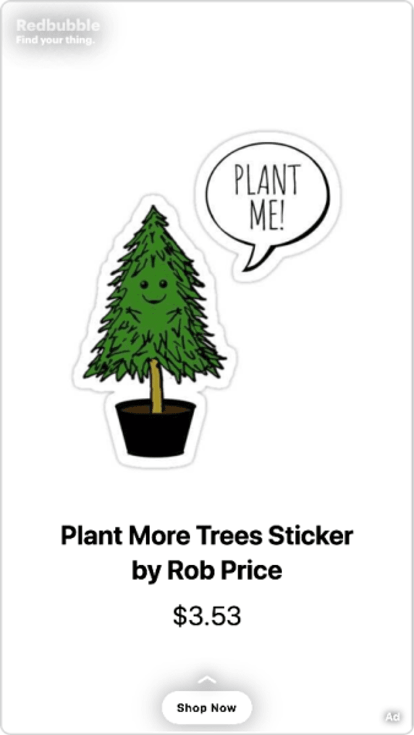 example of a Product Ad of Redbubble