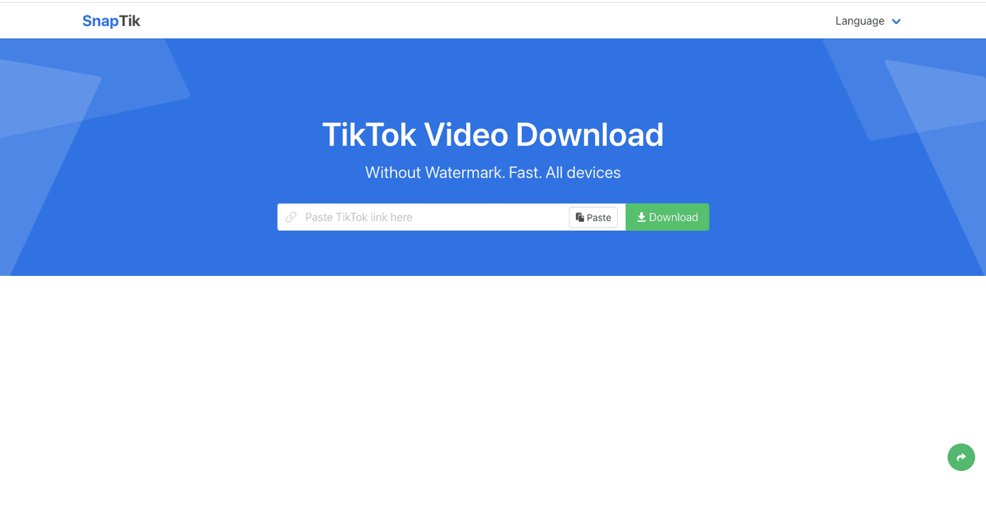 SnapTik para descargar videos de TikTok