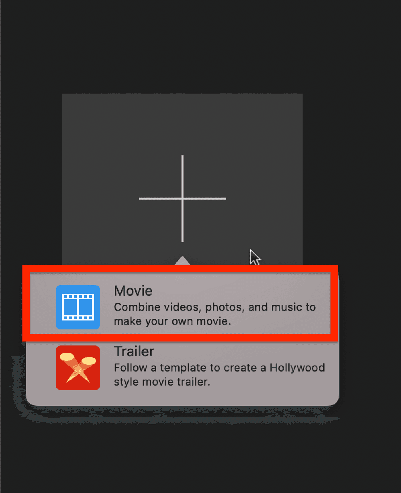 Record a video using iMovie - Step 1