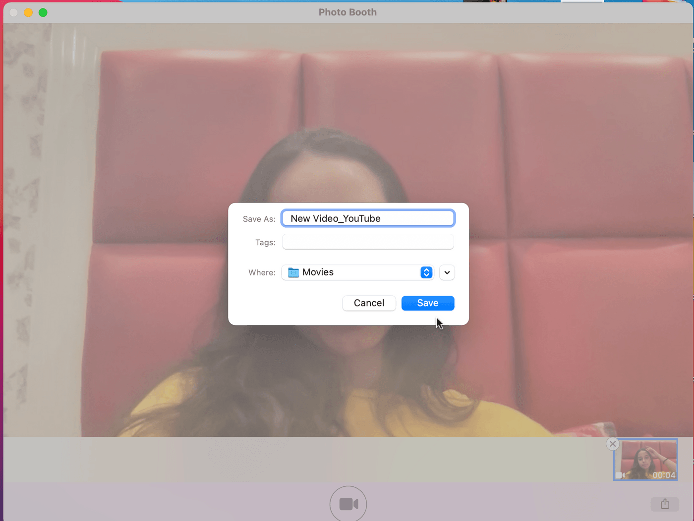Record a video using Photo Booth-Step 4