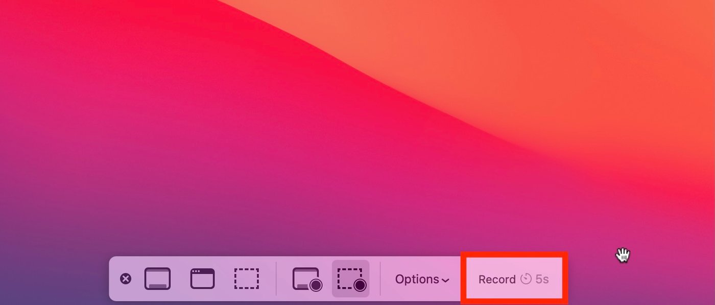 How to screen record on Mac using the Screenshot feature - Step 5
