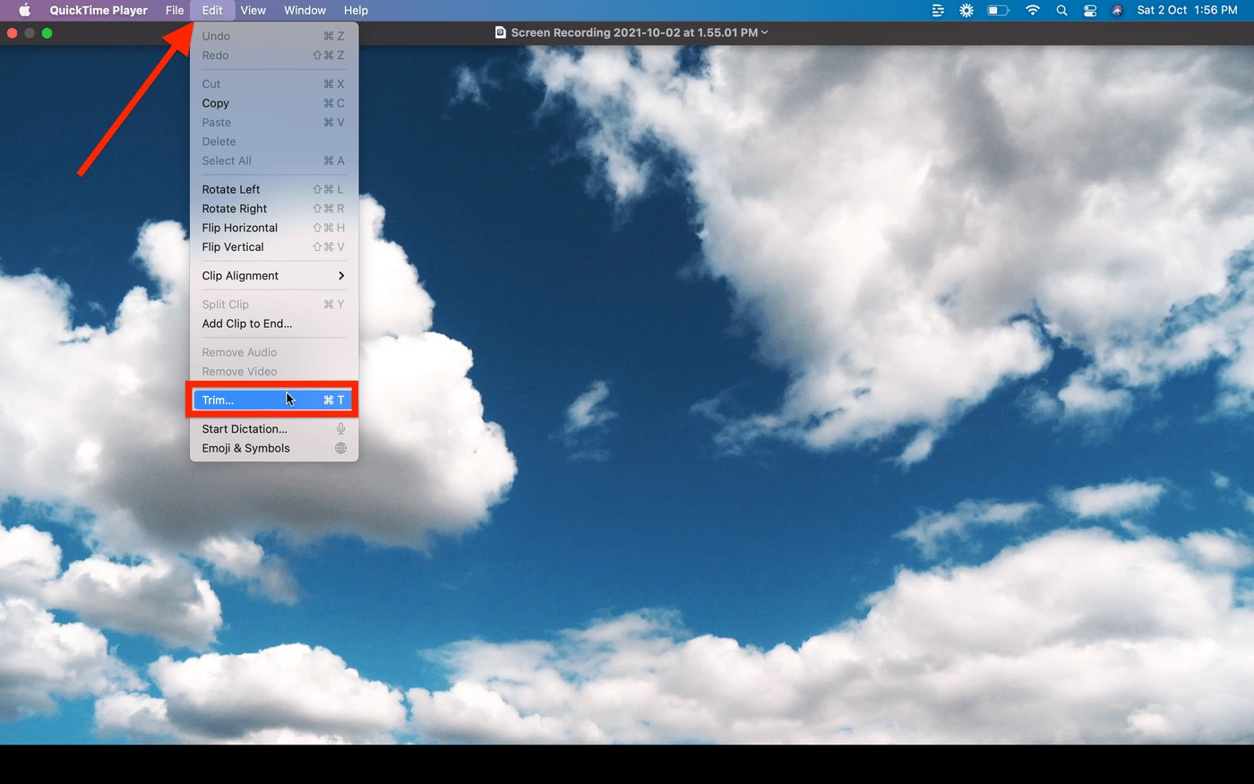 How to trim your screen recorded video on Mac - Step 1