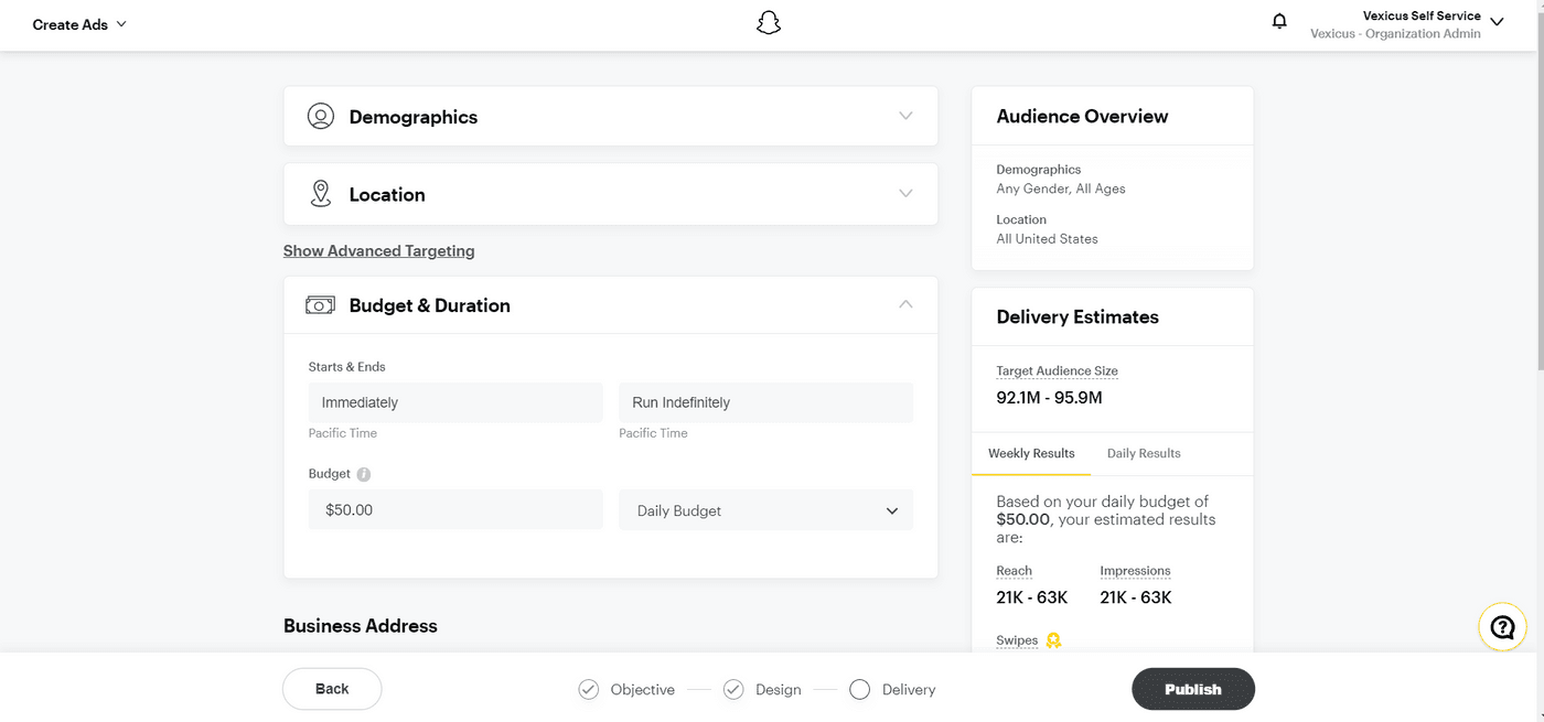 Snapchat ad Targeting