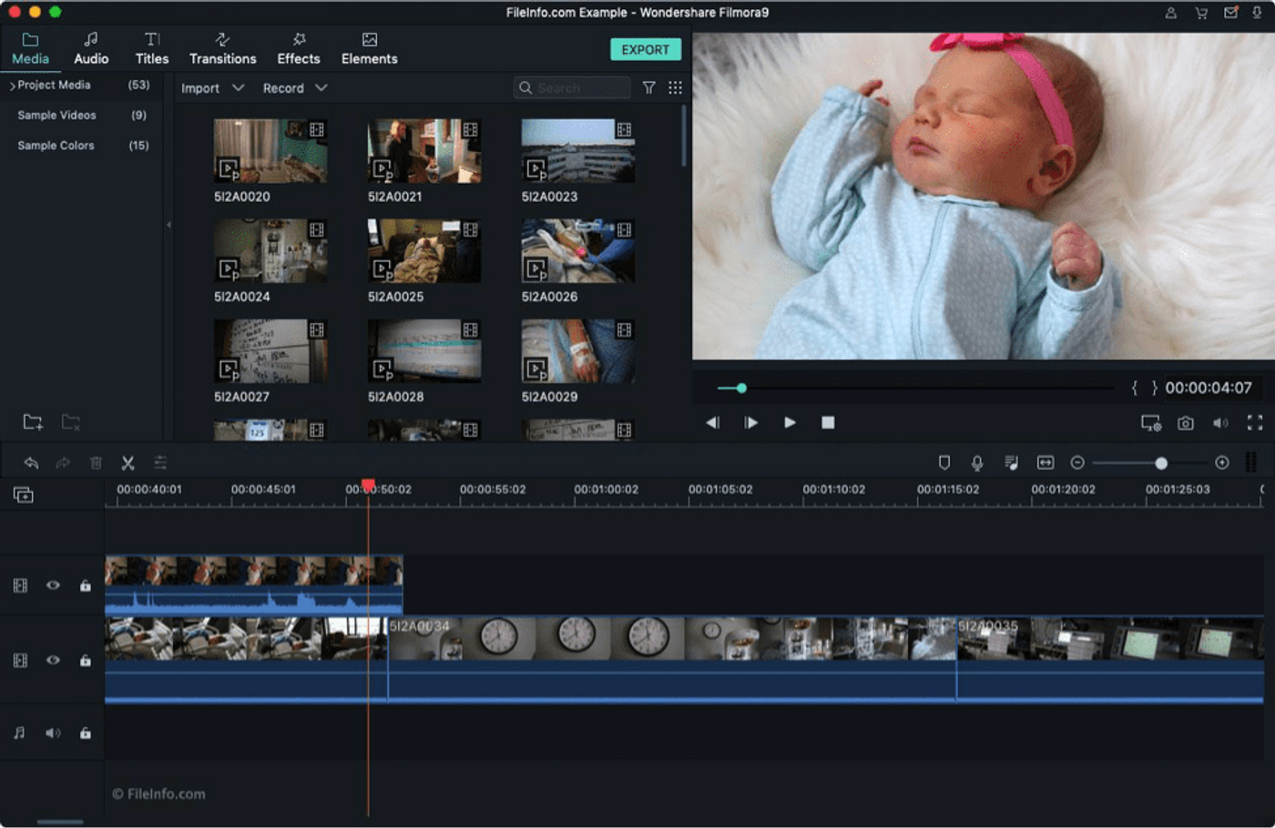 Tela de ferramentas de edição da ferramenta Filmora