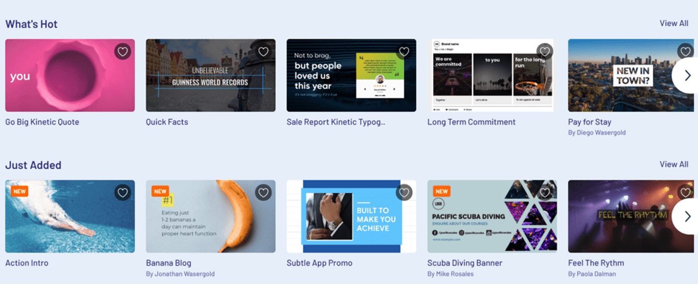 Templates prefabricados de Invideo