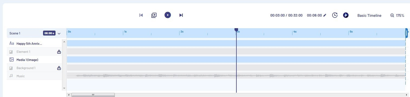 Timeline de edição avançada da Invideo