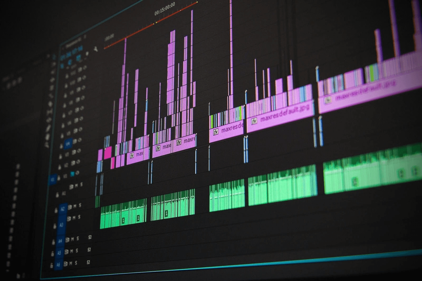 Línea de tiempo del editor de video
