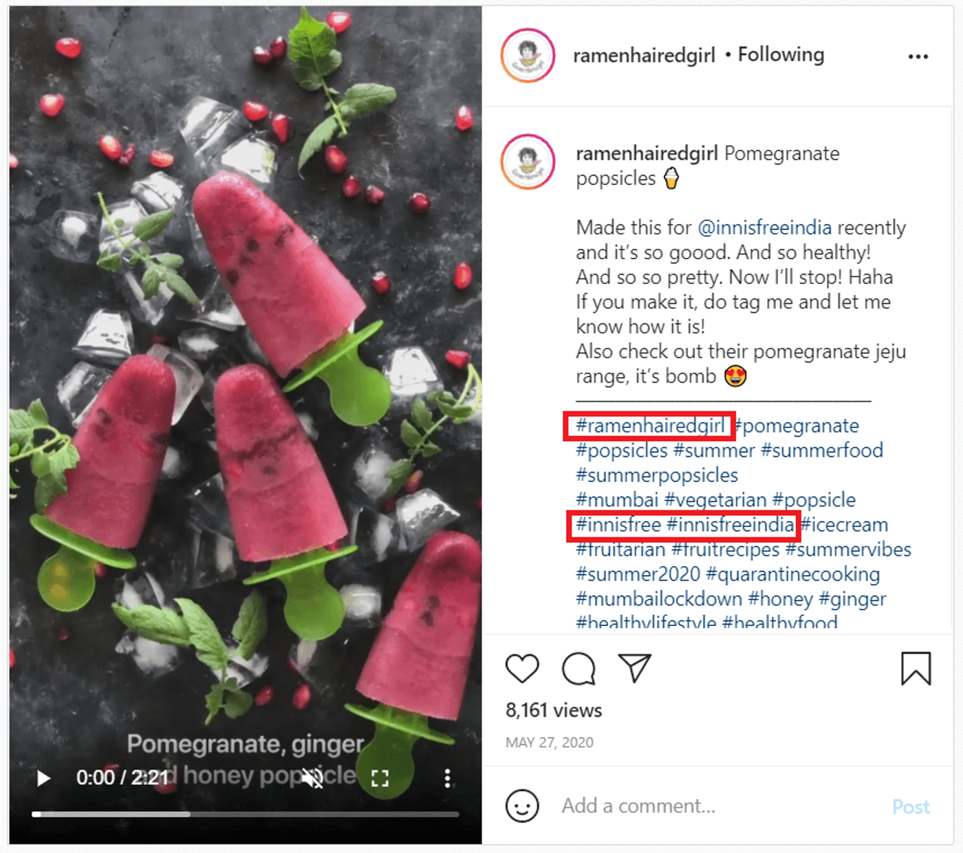 Utilização de hashtags de marcas do vídeo no IGTV