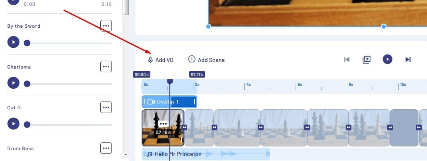 Voice over d ferramenta Invideo