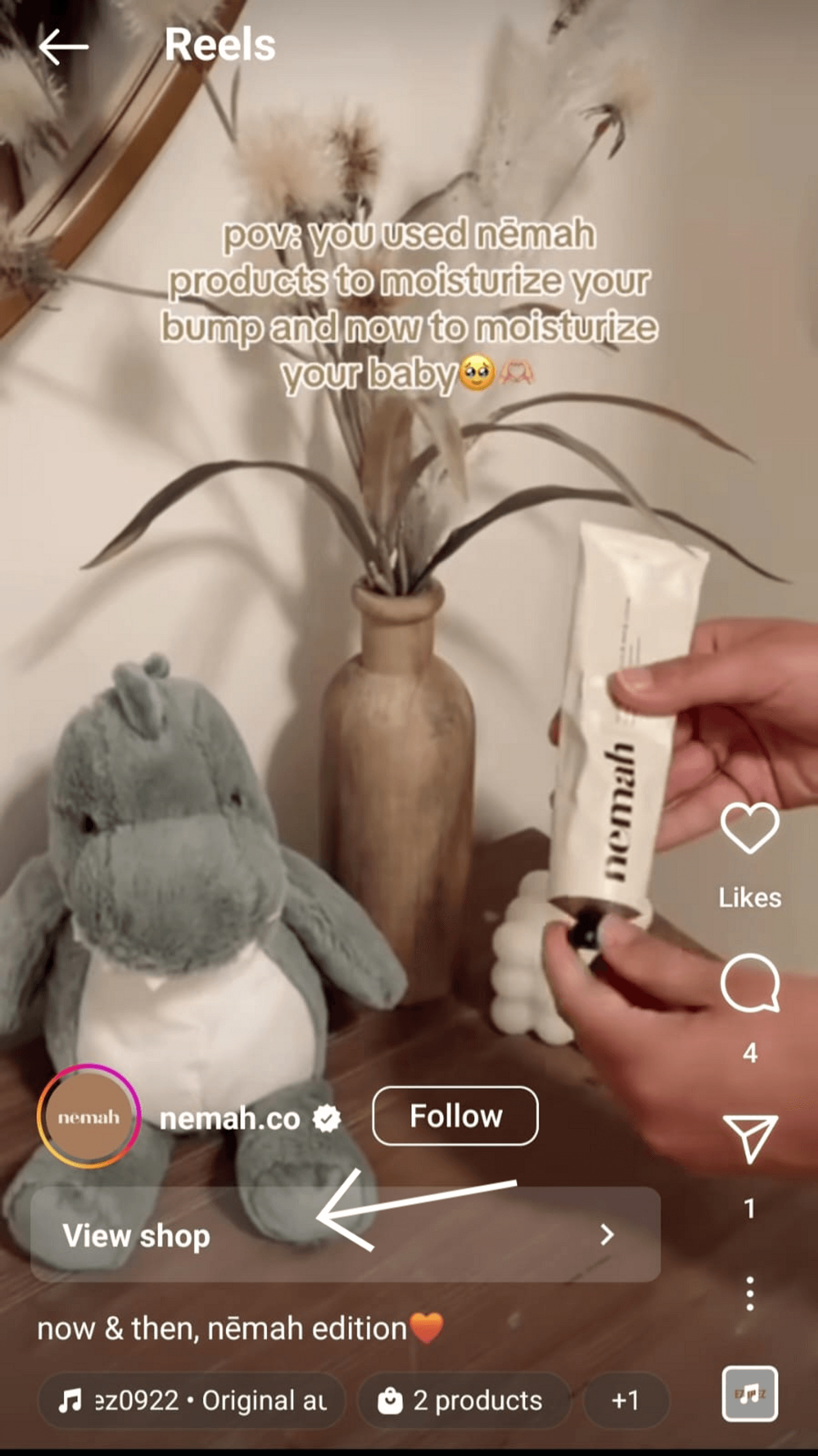 Nemah.co moisturizing product displayed with a plush toy and decor, promoting baby skincare essentials.