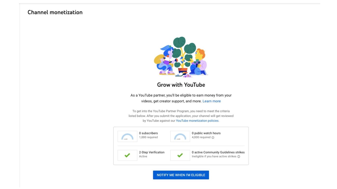 Paso a paso para activar la opción de monetización en YouTube Studio