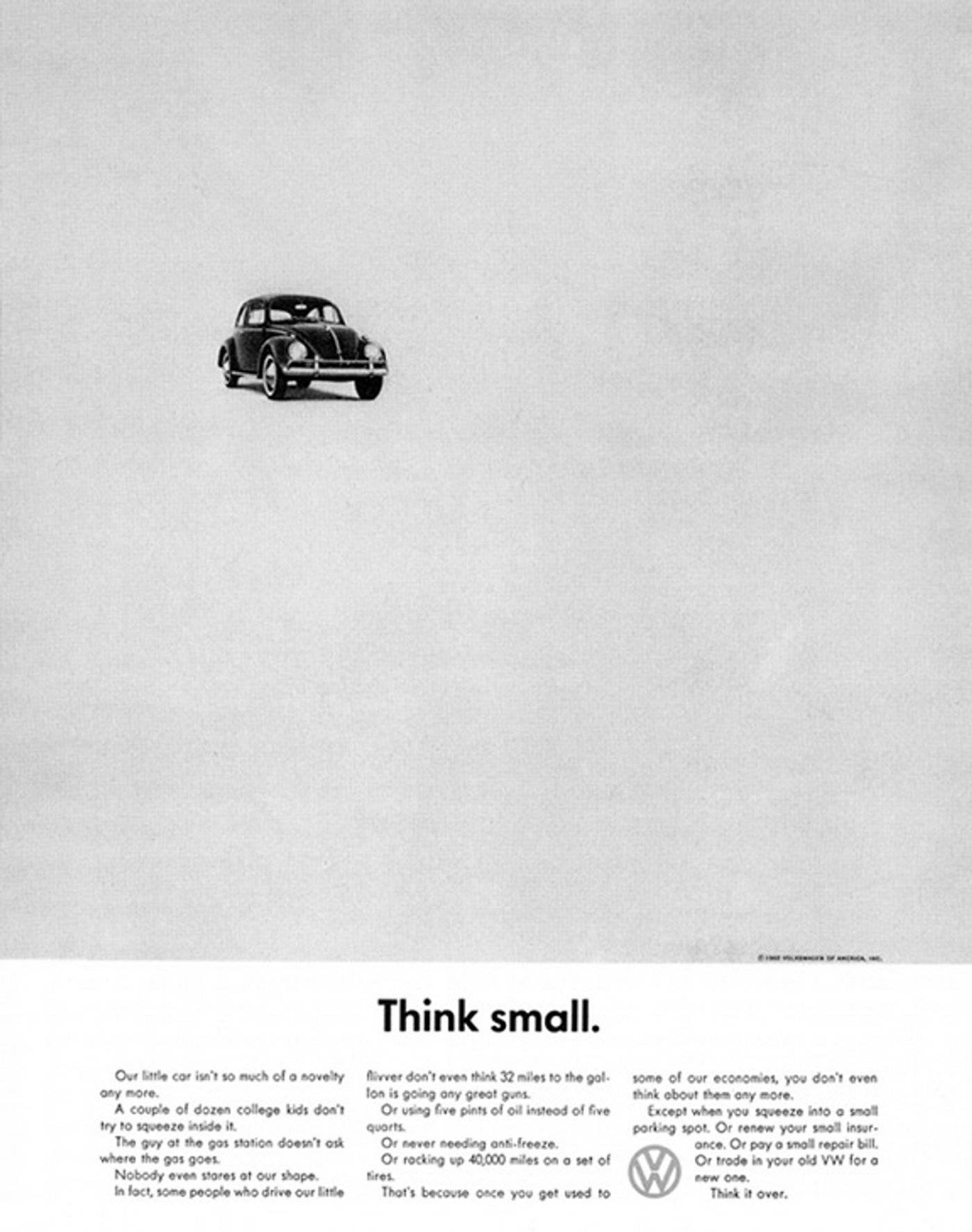 anuncio fusca think small se meu fusca falasse