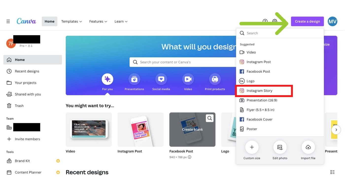 Canva para crear stories en Instagram