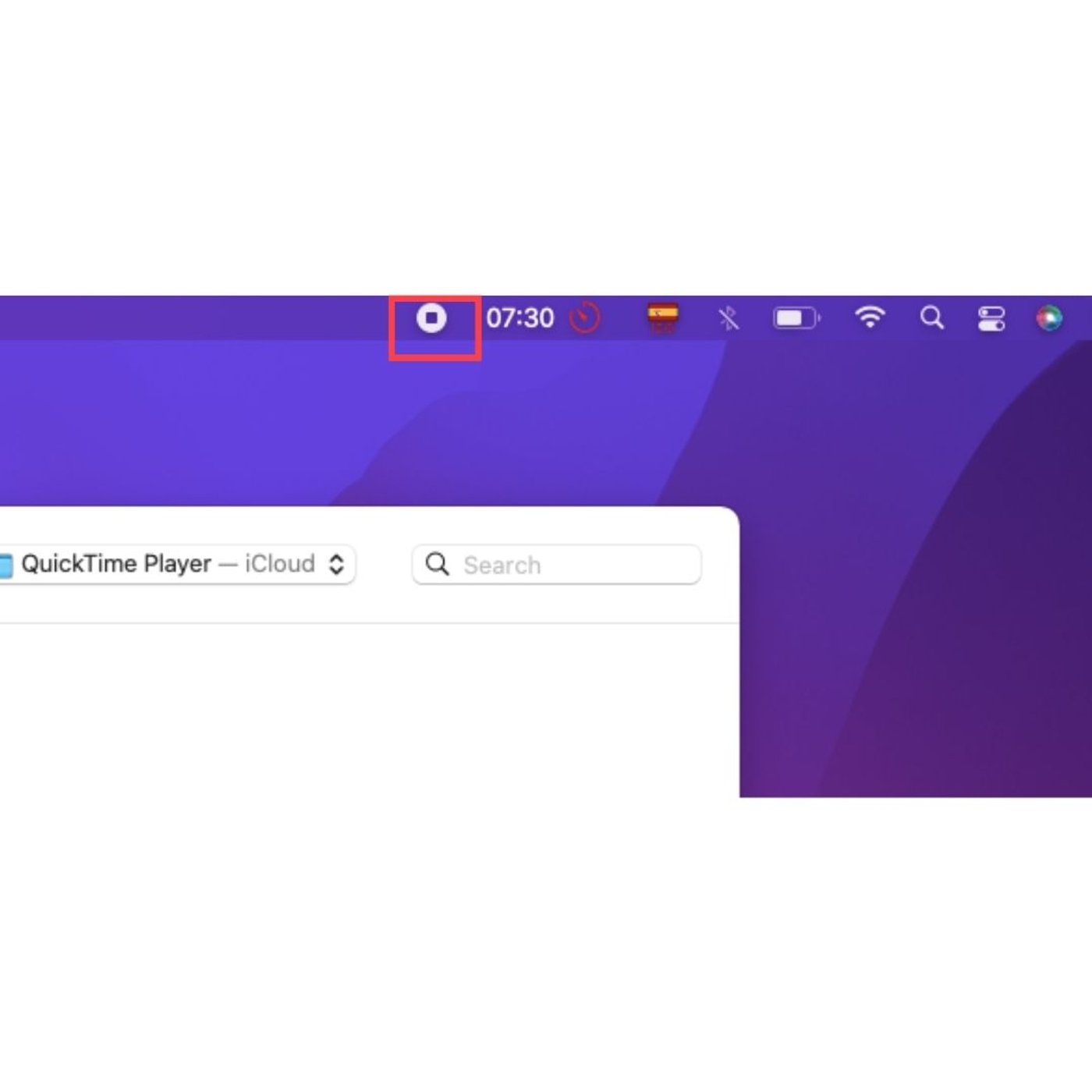 automático QuickTime Player iniciará la grabación