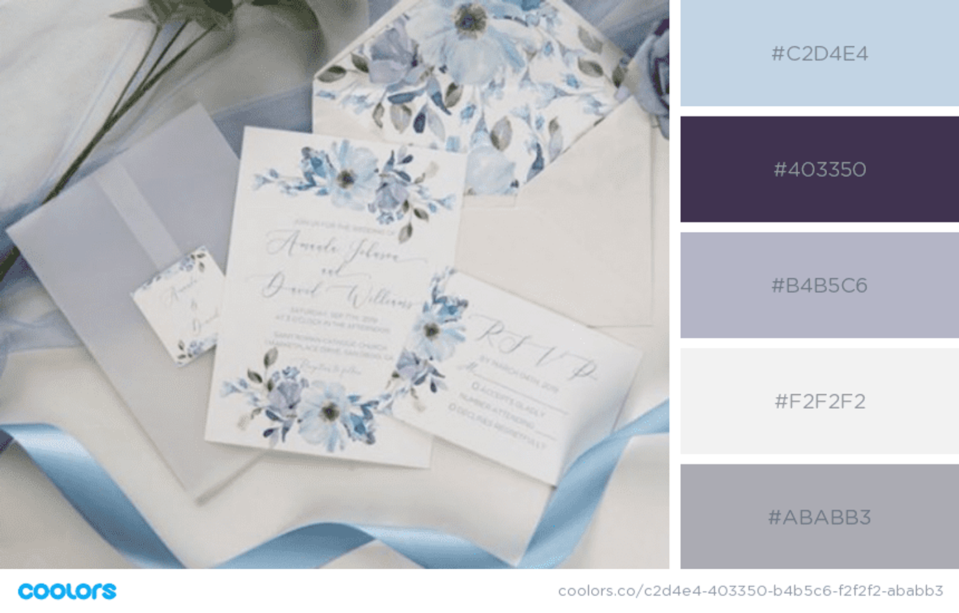 Invitaciones en colores pasteles azules