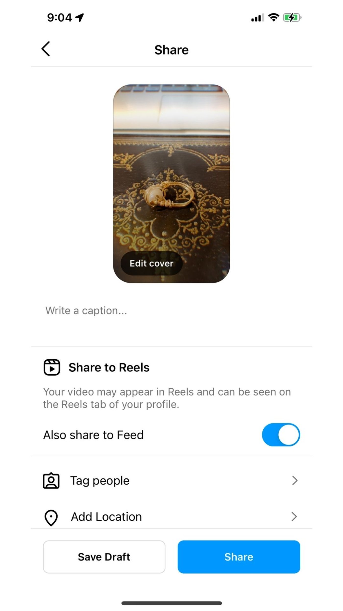 Publicación de un reel rápido