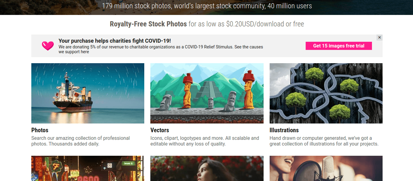 captura de tela site dreamstime