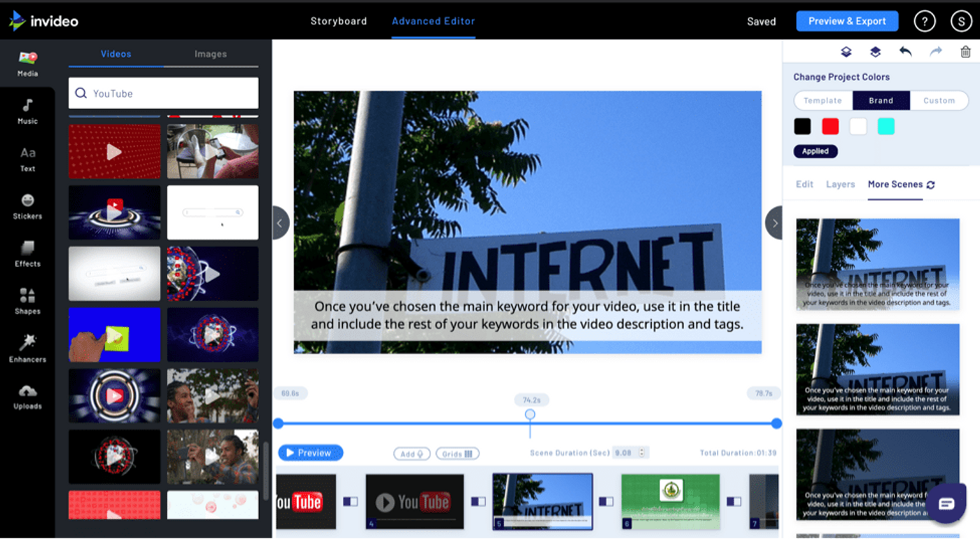 edición de música de la herramienta Invideo