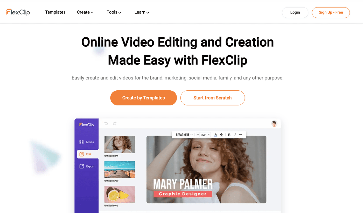Flexclip para editar videos sin marca de agua