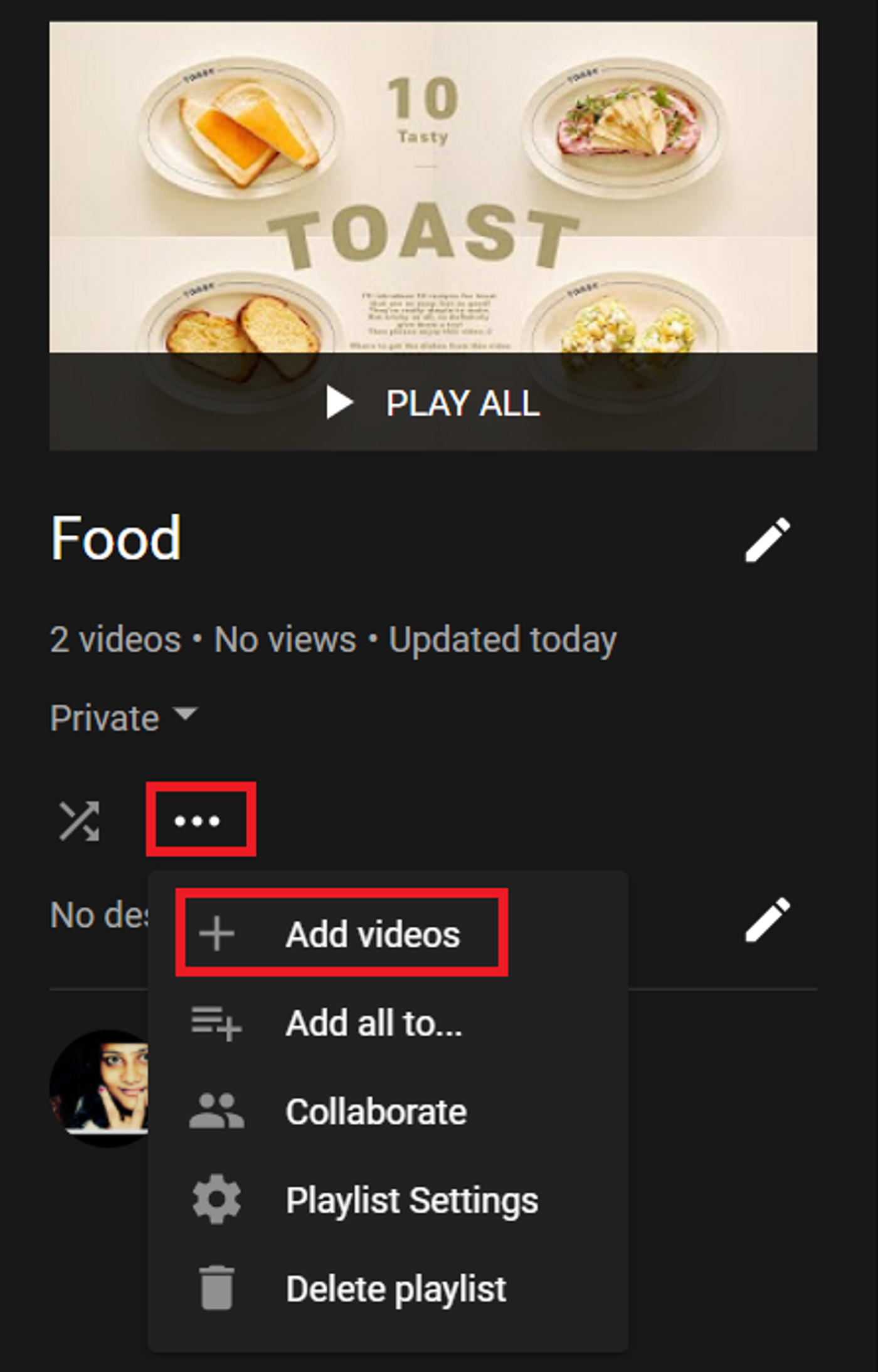 How to bulk add videos to your YouTube playlist - Step 2