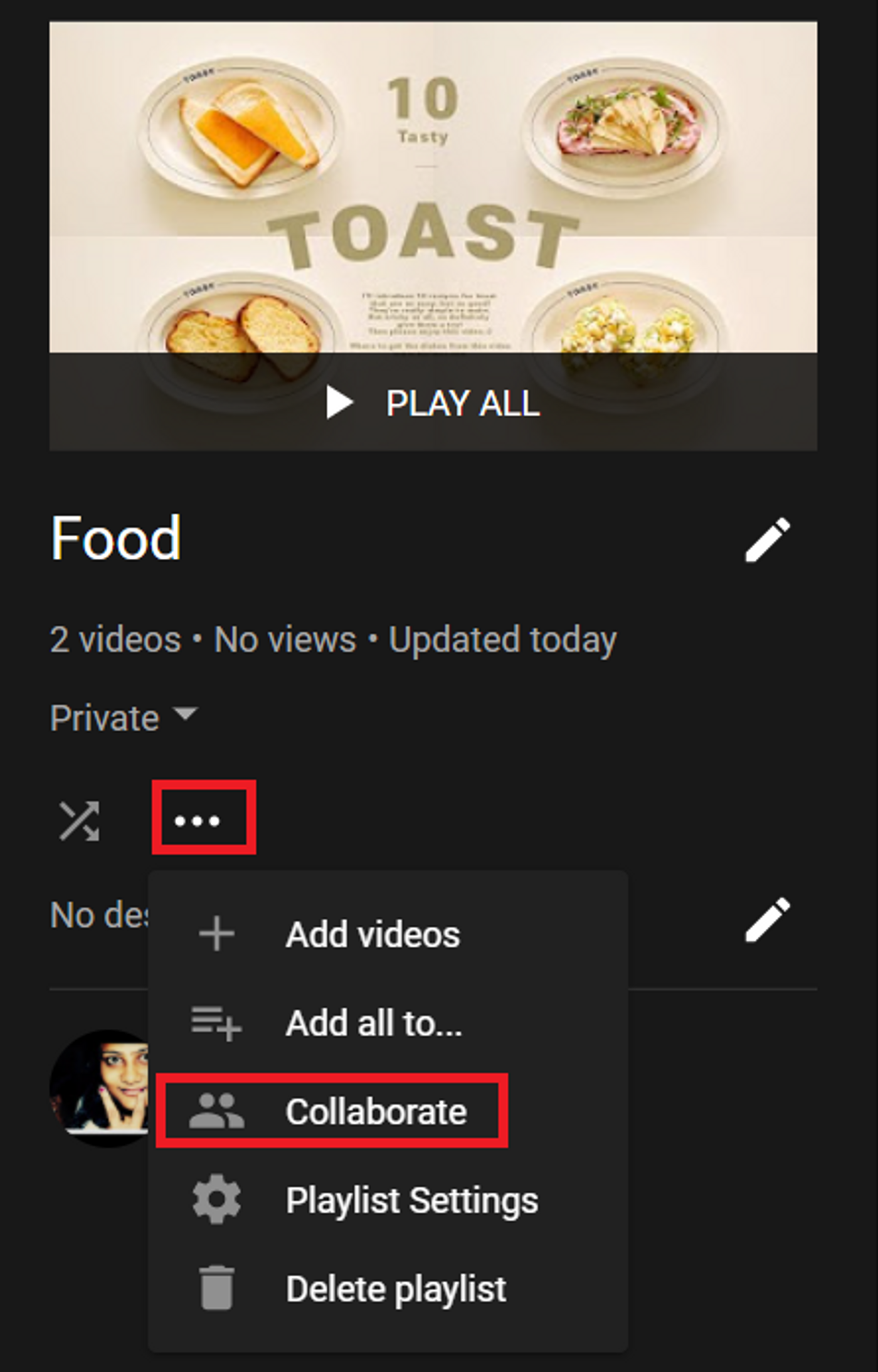 How to edit your YouTube playlist - Step 7